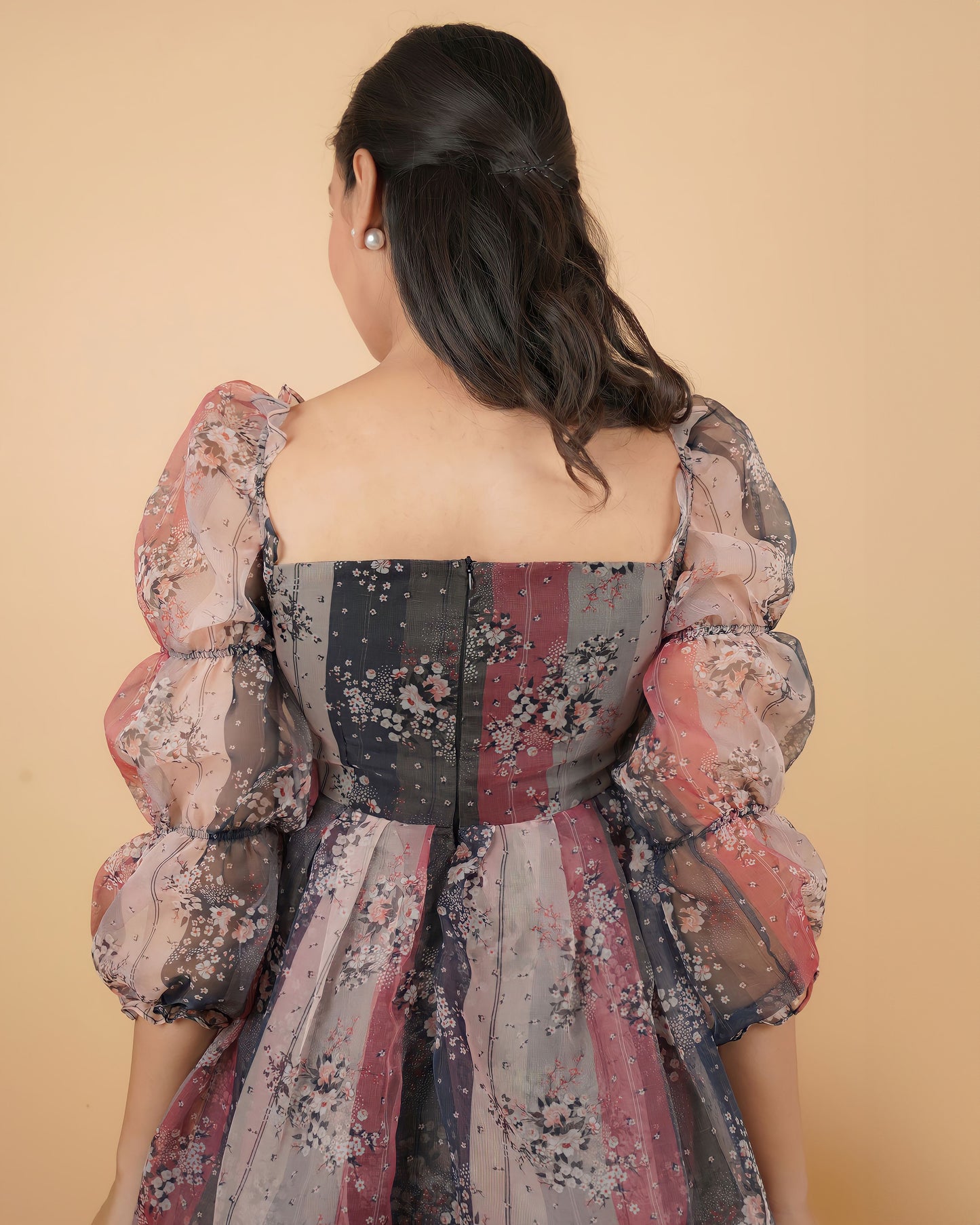 Organza Floral midi Dress