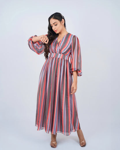 MULTICOLOUR STRIPED DRESS