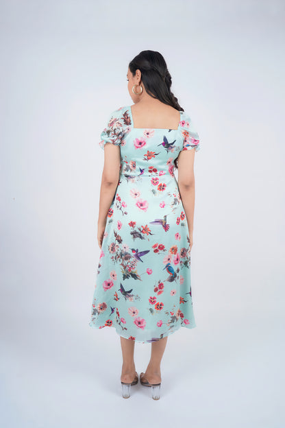 Digital Printed Chiffon  midi