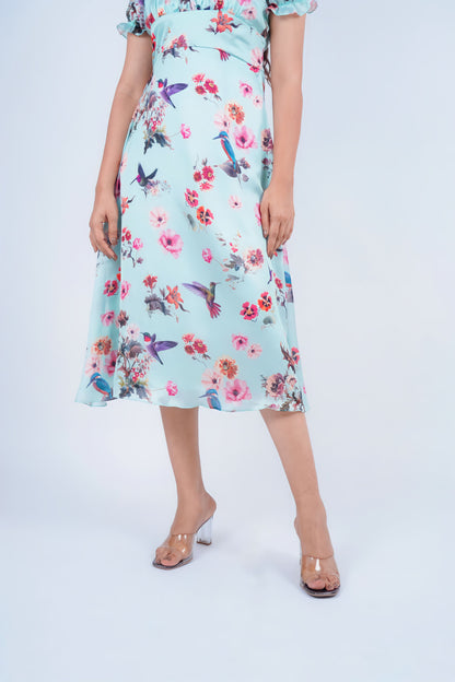 Digital Printed Chiffon  midi