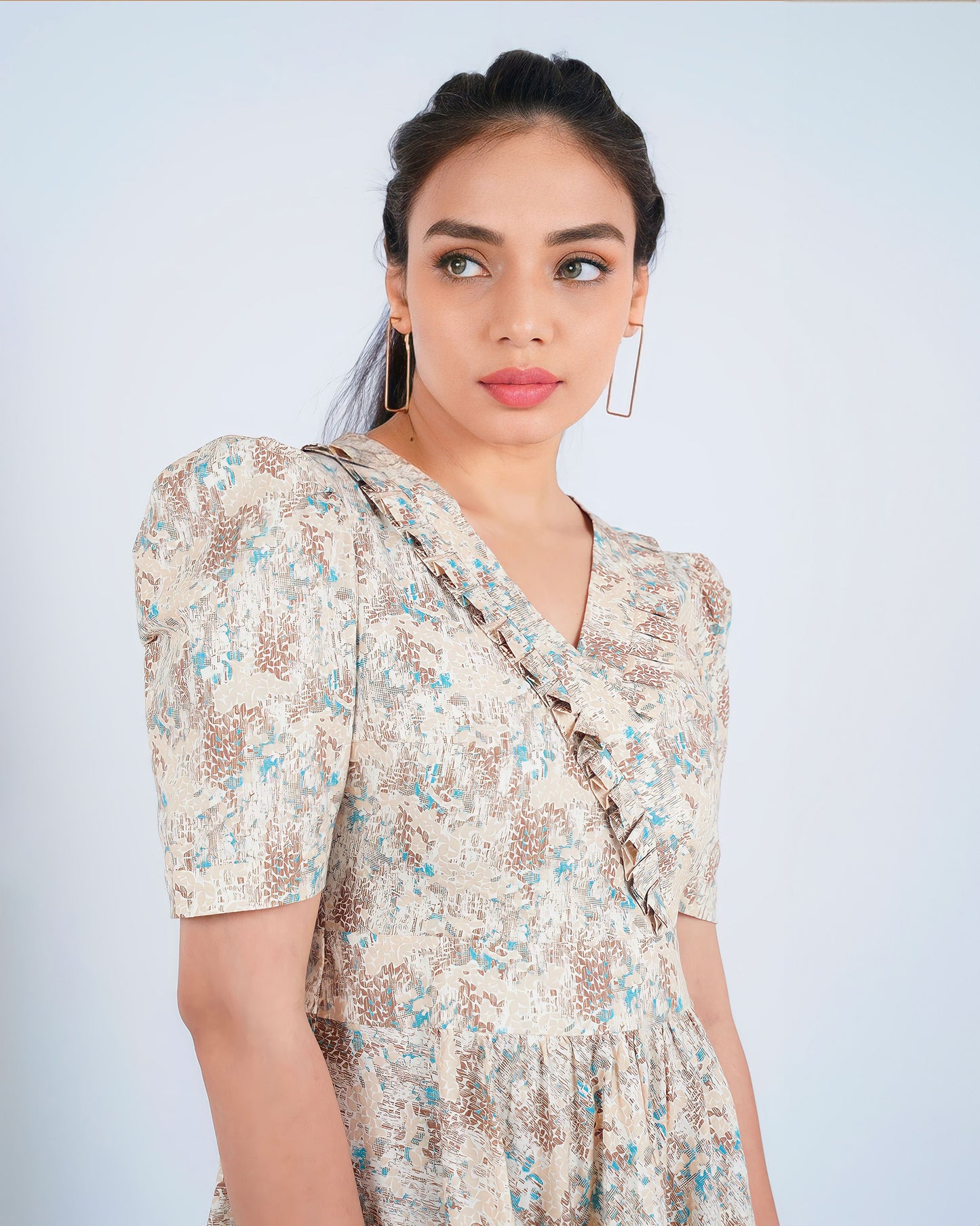 Block printed cotton midi